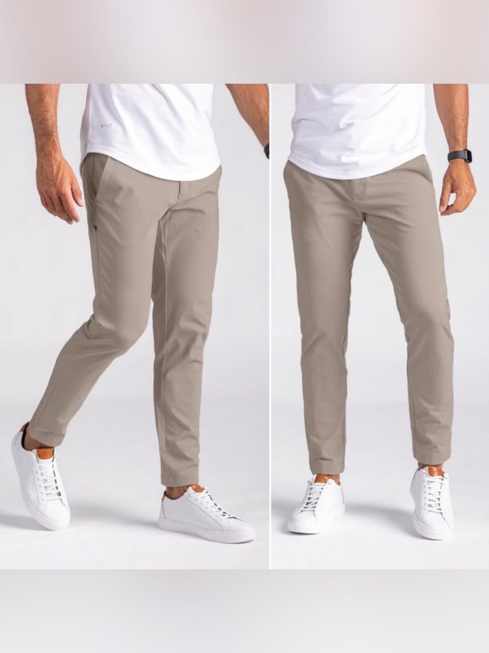 BYLT Men’s Everyday Pant 2.0 Taupe 30 4-Way Stretch Travel Athleisure Skinny